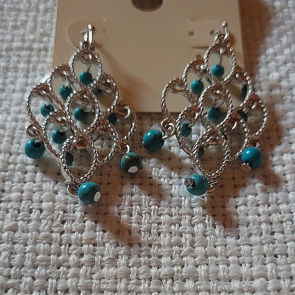 Boho Turquoise Earrings- Dangling